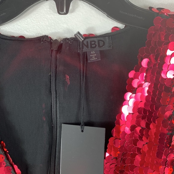 NBD Revolve Sequin Raspberry Mini Sleeveless Cocktail Dress - Picture 5 of 7